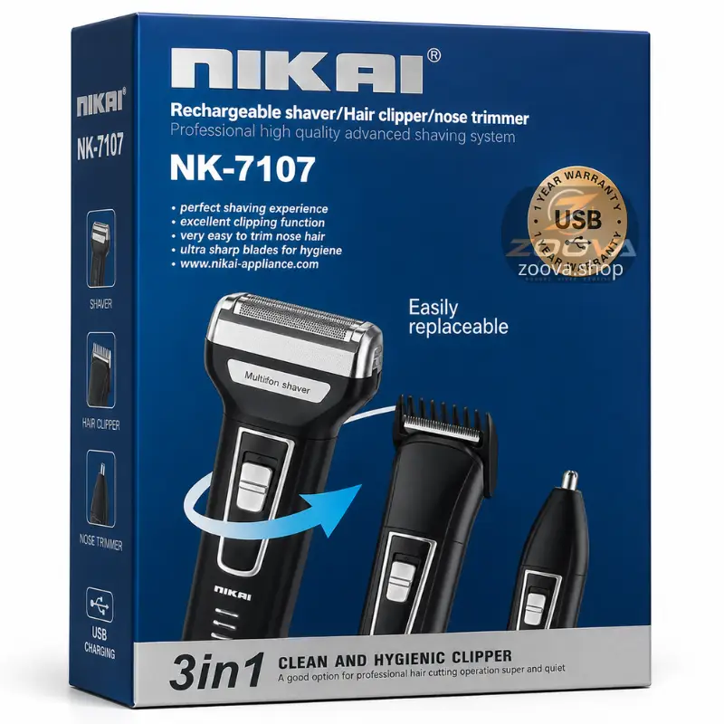 ماكينة حلاقة وتشذيب 3 في 1 NIKAI NK-7107